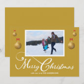 クリスマス カルリグラフィー ゴールド ファミリーフォト (正面/裏面)