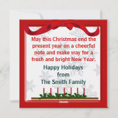 クリスマス・カロラーズ・グリーティング シーズンカード (裏面)