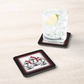 クリスマス・カロリング猫の歓喜するおもしろい コースター (右側)