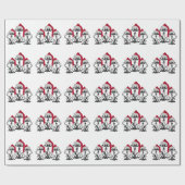 クリスマス・カロリング猫の歓喜するおもしろい ラッピングペーパー (フラット)