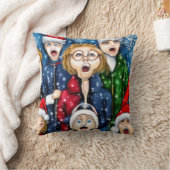 クリスマス・カロリング クッション (ブランケット)