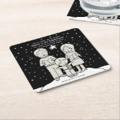 クリスマス・カロリング スクエアペーパーコースター (アングル)