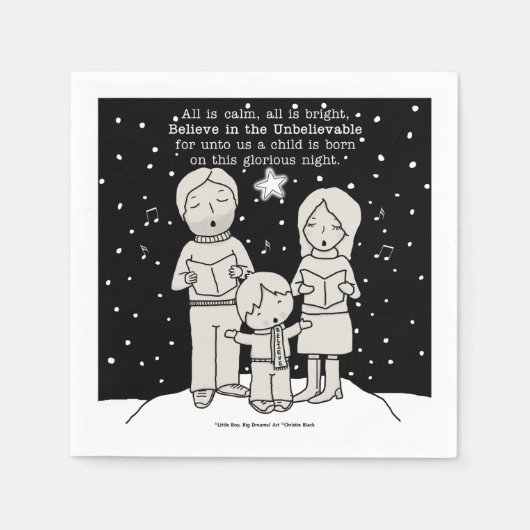 クリスマス・カロリング スタンダードカクテルナプキン (正面)