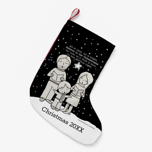 クリスマス・カロリング スモールクリスマスストッキング (正面 (吊り時))