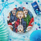 クリスマス・カロリング ペーパープレート (パーティー)