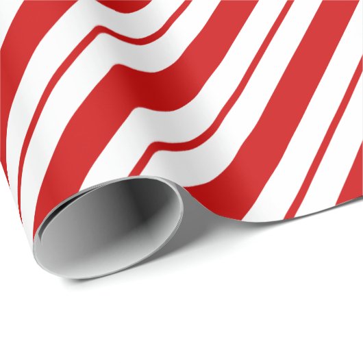 クリスマス カンデイ ケイン 赤 ストライプ オーダーメイド ゴールド テキスト ラッピングペーパー (ロールコーナー)