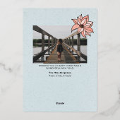 クリスマス カーディナル ジオメトリック フォト フレーム 箔シーズンカード (裏面)