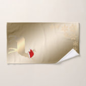 クリスマス+カートゥーン+トナカイ+雪の結晶 バスタオルセット (ハンドタオル)