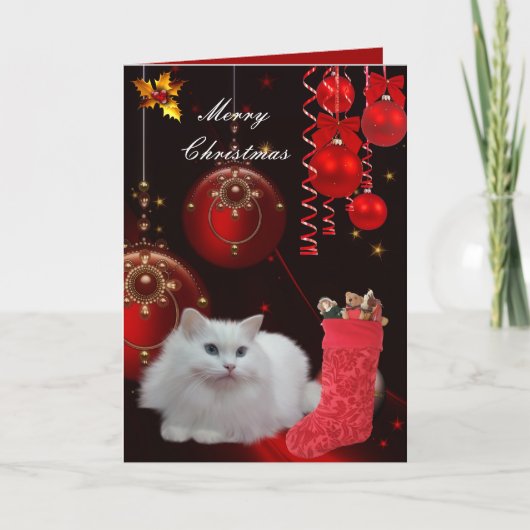 クリスマス カード ねこ ネコ 猫 (正面)