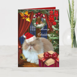 クリスマス カード ねこ 帽子