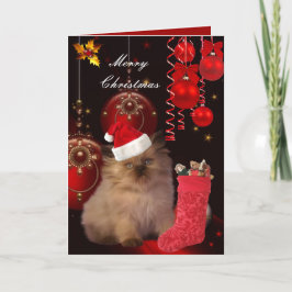 クリスマス カード ねこ 帽子