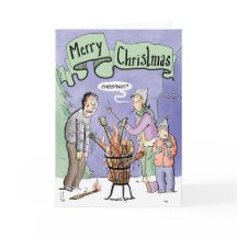 クリスマス・カード・ギターの栗が野火に