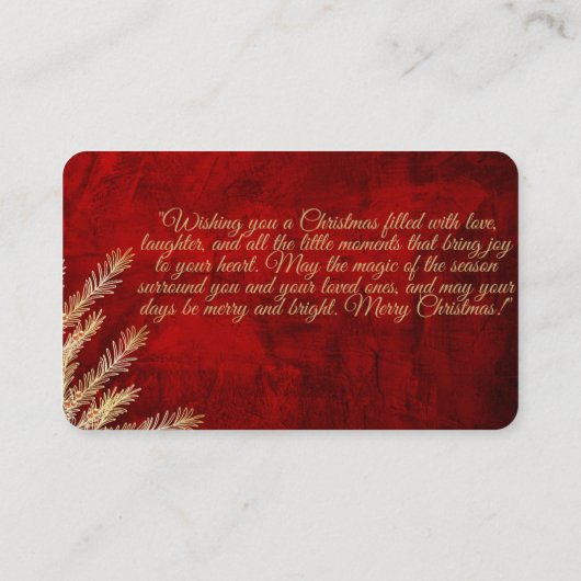 クリスマス・カード 名刺 (裏面)