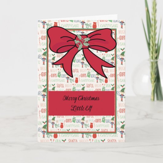 クリスマス・カード(小小人) カード (正面)