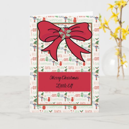 クリスマス・カード(小小人) カード (黄色い花)