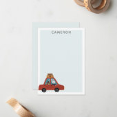 クリスマス カー トラベル うさぎ 兔子 オーダーメイド ノートカード (正面/裏面インサイチュ)