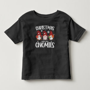 クリスマス+ガノミーズ+バッファロー+レッド+チェック+ノーム トドラーTシャツ