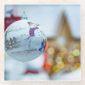 クリスマス ガラスコースター (正面)