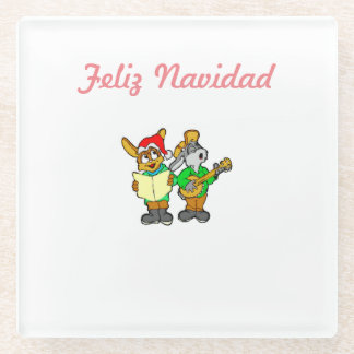 クリスマス ガラス コースター / トリベット Feliz Navidad