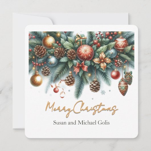 クリスマス ガーランド グリーンとゴールド (正面)