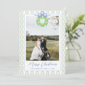 クリスマス ガーランド レモン ブルー ボウ フォト ホリデー (スタンド正面)