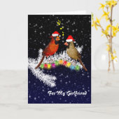 クリスマス・ガールフレンド（メッセージを入力してください） カード (黄色い花)