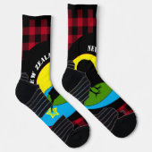 クリスマス・キウイ・バードニュージーランド、赤バッファロー・プレイド ソックス (右)