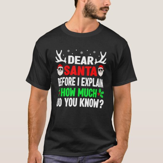 クリスマス・キッズアダルト親愛サンタI Can Explain Tシャツ (正面)