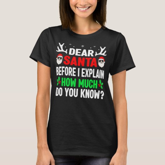クリスマス・キッズアダルト親愛サンタI Can Explain Tシャツ (正面)