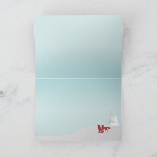 クリスマス, キツネ, 都市, 家族のホリデーカード シーズンカード (内部)