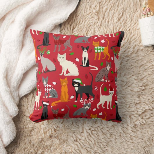 クリスマス・キャッツ クッション (ブランケット)