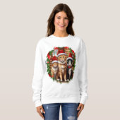 クリスマス・キャッツ スウェットシャツ (正面フル)