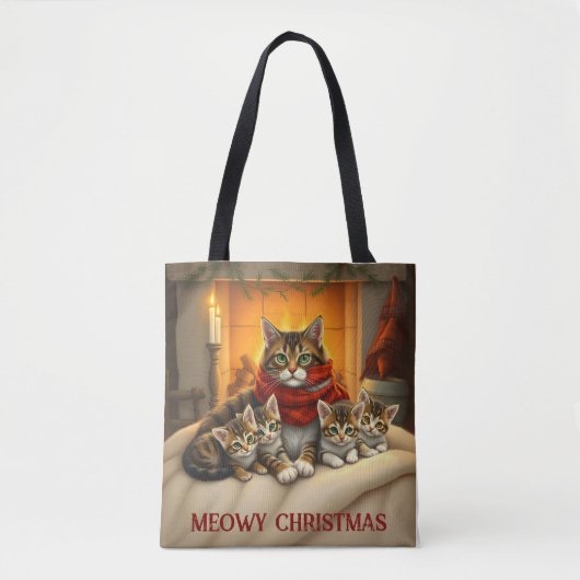 クリスマス・キャッツ トートバッグ (正面)
