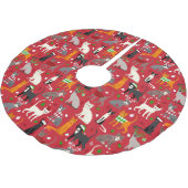 クリスマス・キャッツ ブラッシュドポリエステルツリースカート (アングル)