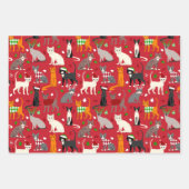 クリスマス・キャッツ ラッピングペーパーシート (正面)