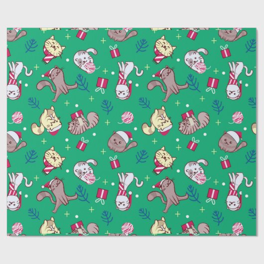 クリスマス・キャッツ ラッピングペーパー (フラット)