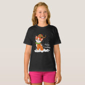 クリスマス·キャットと小妖精や小人·ハット贈おもしろいり物 Tシャツ (正面フル)