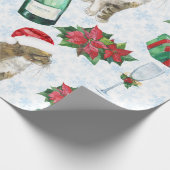 クリスマス+キャット+ウィンター+セレブレーション ラッピングペーパー (角)