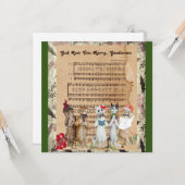 クリスマス・キャット・キャロラー カード (正面/裏面インサイチュ)