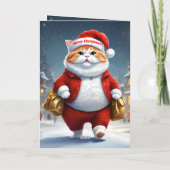 クリスマス・キャット・サンタ。 カード (裏面)