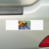 クリスマス・キャット バンパーステッカー (車上)