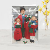 クリスマス・キャロラー・デコレーション カード (黄色い花)