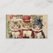 クリスマス・キャロリング猫、猫クリスマス・コーラス 名刺 (裏面)