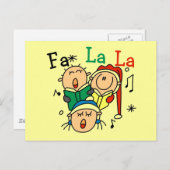 クリスマス・キャロルのTシャツとギフトを歌う シーズンポストカード (正面/裏面)