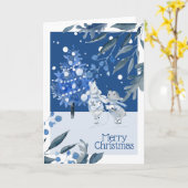 クリスマス・キャロルを歌うネズミたち カード (黄色い花)