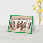 クリスマス・キャロルを歌うルイ・ウェイン カード (黄色い花)