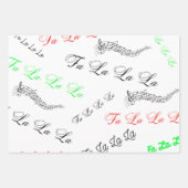 クリスマス・キャロルテーマ – ラ、ラ、ラ、 ラッピングペーパーシート (正面3)