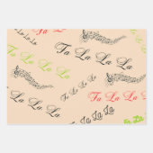 クリスマス・キャロルテーマ – ラ、ラ、ラ、 ラッピングペーパーシート (正面)