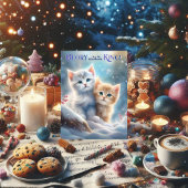 クリスマス・キャロル子猫かわいい動物クリスチャン シーズンポストカード