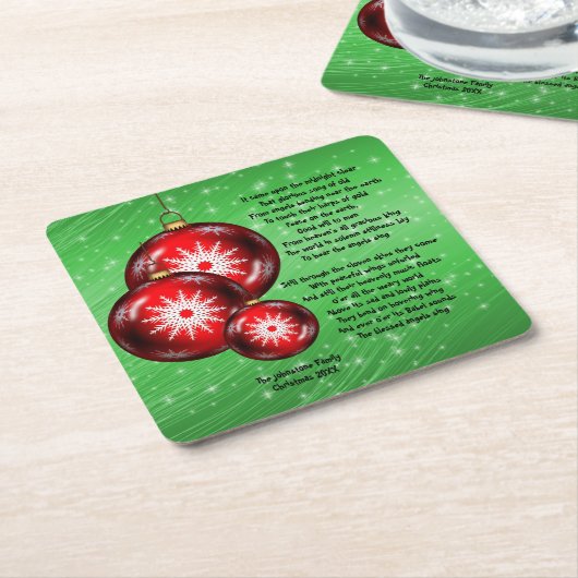 クリスマス・キャロル来歌詞- On Midnight - スクエアペーパーコースター (アングル)